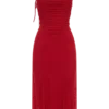 Willa Gathered Mesh Midi Dress – Ruby Willa Gathered Mesh Midi Dress – Ruby