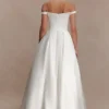 Willow Off Shoulder Satin Maxi Gown – White Willow Off Shoulder Satin Maxi Gown – White