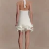 Willowmena Halter Neckline Mini Dress With Tubed Hem – White Willowmena Halter Neckline Mini Dress With Tubed Hem – White