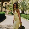 Wynn Floral Knit Midi Dress – Lemon