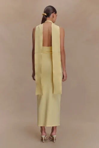 Wynn Floral Knit Midi Dress – Lemon