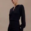Xaden Wool Mix Knit Mini Dress – Black