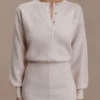 Xaden Wool Mix Knit Mini Dress – Oat Marle Xaden Wool Mix Knit Mini Dress – Oat Marle