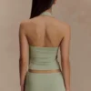 Xanthia Knit Halter Top – Pastel Green