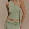 Xanthia Knit Halter Top – Pastel Green
