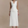 Yanina Cotton Halter Midi Dress – White Yanina Cotton Halter Midi Dress – White