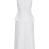 Yanina Cotton Halter Midi Dress – White Yanina Cotton Halter Midi Dress – White
