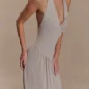Yelena Ruched Halter Maxi Dress – Taupe Yelena Ruched Halter Maxi Dress – Taupe