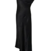 Yvette Slip Maxi Dress With Asymmetrical Hem – Black Yvette Slip Maxi Dress With Asymmetrical Hem – Black