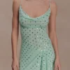 Zahra Diamante Cowl Mini Dress – Mint Zahra Diamante Cowl Mini Dress – Mint