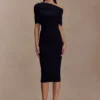 Zandie Cashmere Blend Knit Midi Dress – Black Zandie Cashmere Blend Knit Midi Dress – Black