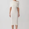 Zandie Cashmere Blend Knit Midi Dress – Ivory Zandie Cashmere Blend Knit Midi Dress – Ivory