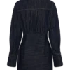 Zarah Denim Long Sleeve Mini Dress – Indigo Pinstripe Zarah Denim Long Sleeve Mini Dress – Indigo Pinstripe