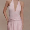 Zelda Asymmetric Slinky Midi Dress – Ballet Pink Zelda Asymmetric Slinky Midi Dress – Ballet Pink