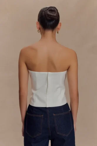 Zillah Strapless Cotton Top – White Zillah Strapless Cotton Top – White