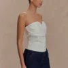 Zillah Strapless Cotton Top – White Zillah Strapless Cotton Top – White