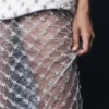Zuri Hand Beaded Embellished Maxi Skirt – Silver