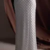 Zuri Hand Beaded Embellished Maxi Skirt – Silver